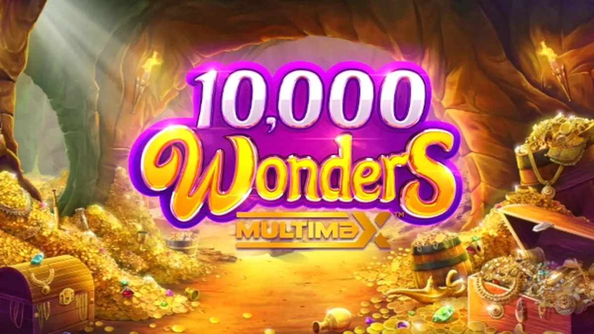 Interface do jogo de slot 10,000 Wonders Multimax com temática exótica
